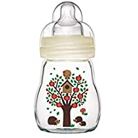 Mam - Botellas de vidrio- 170 ml- 0-6 meses Tipo de flujo 1- color: Blanco